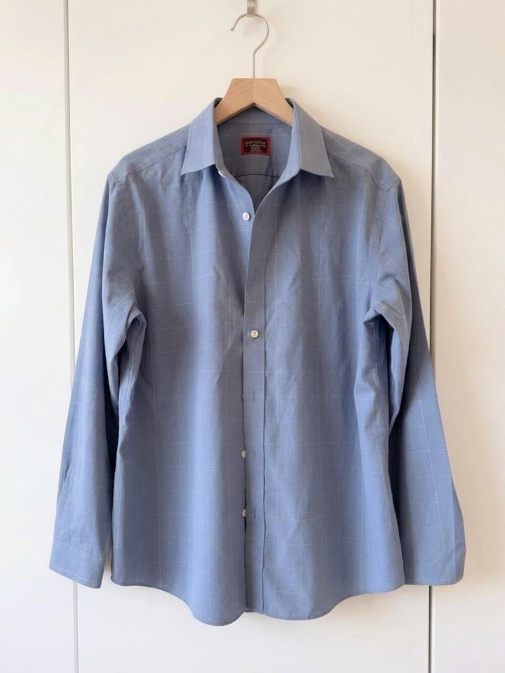 UNTUCKit Baracci Dress Shirt Blue Windowpane Check Wrinkle Free Sz M